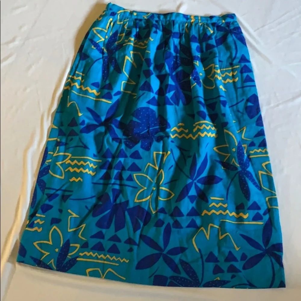 Liz Claiborne Vintage Skirt Caribbean Vibes Print - Picture 2 of 7